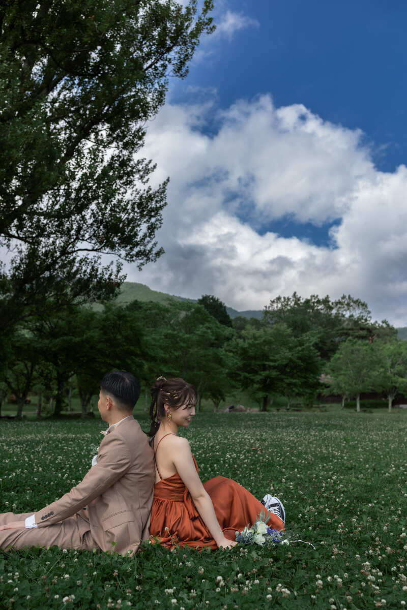乗馬+芝生ロケーションのヘアメイク