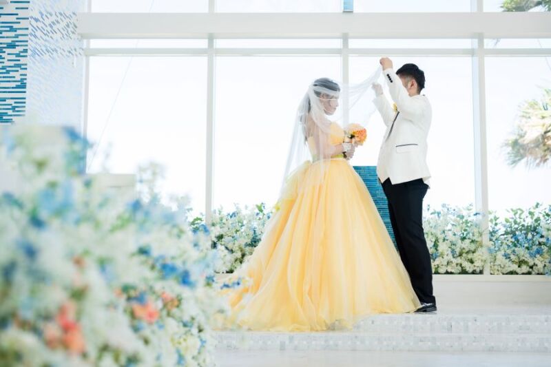 ベール越しの新婦様 = 美しい
