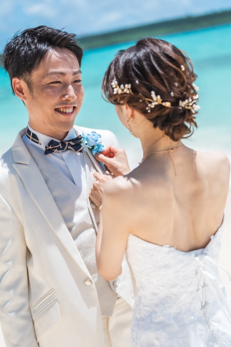 海に負けない輝くお二人♡