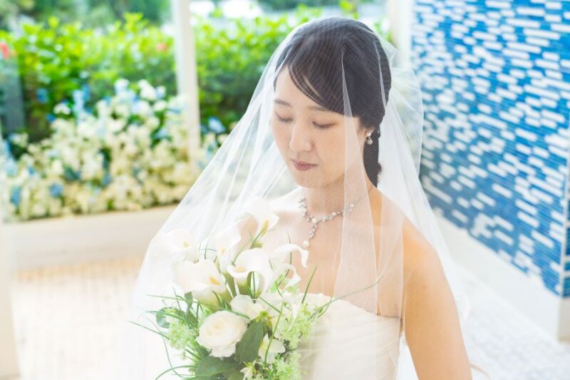 ベール越しの新婦様 = 美しい