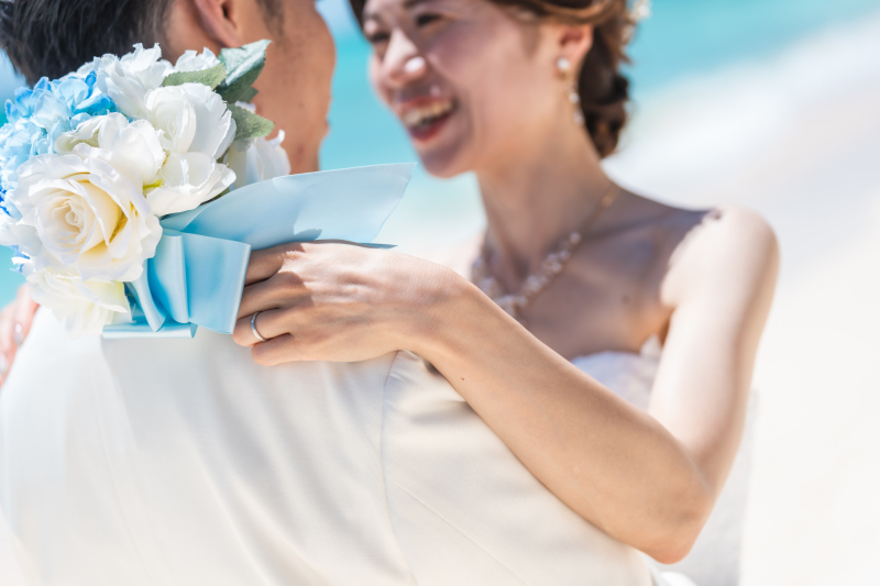 海に負けない輝くお二人♡