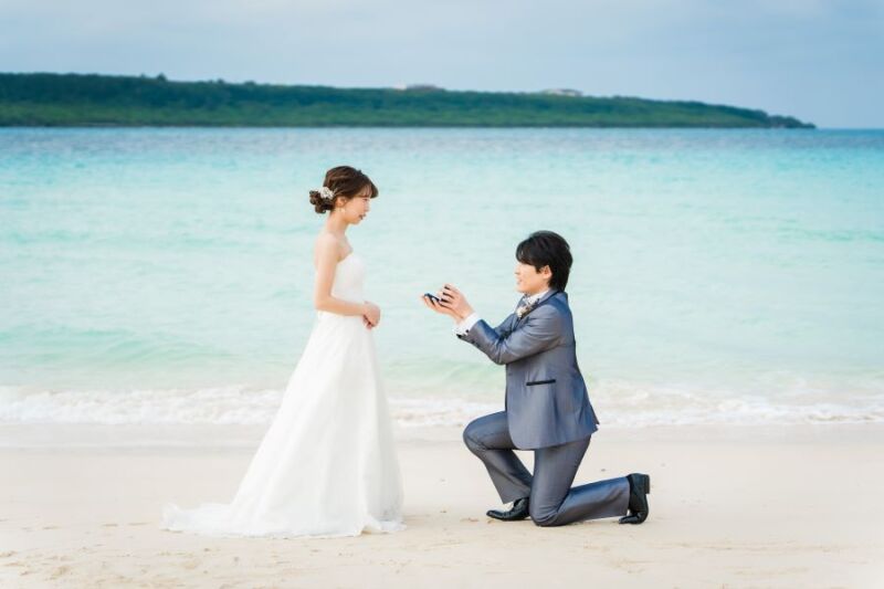 Aラインドレス in MIYAKO BEACH