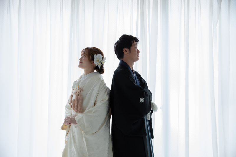 和装のヘアスタイルに胡蝶蘭はいかがですか?