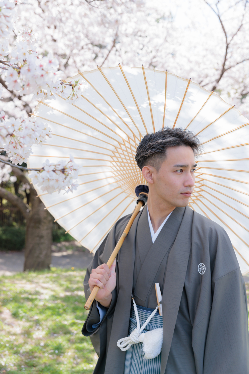 和装で桜ロケ♪