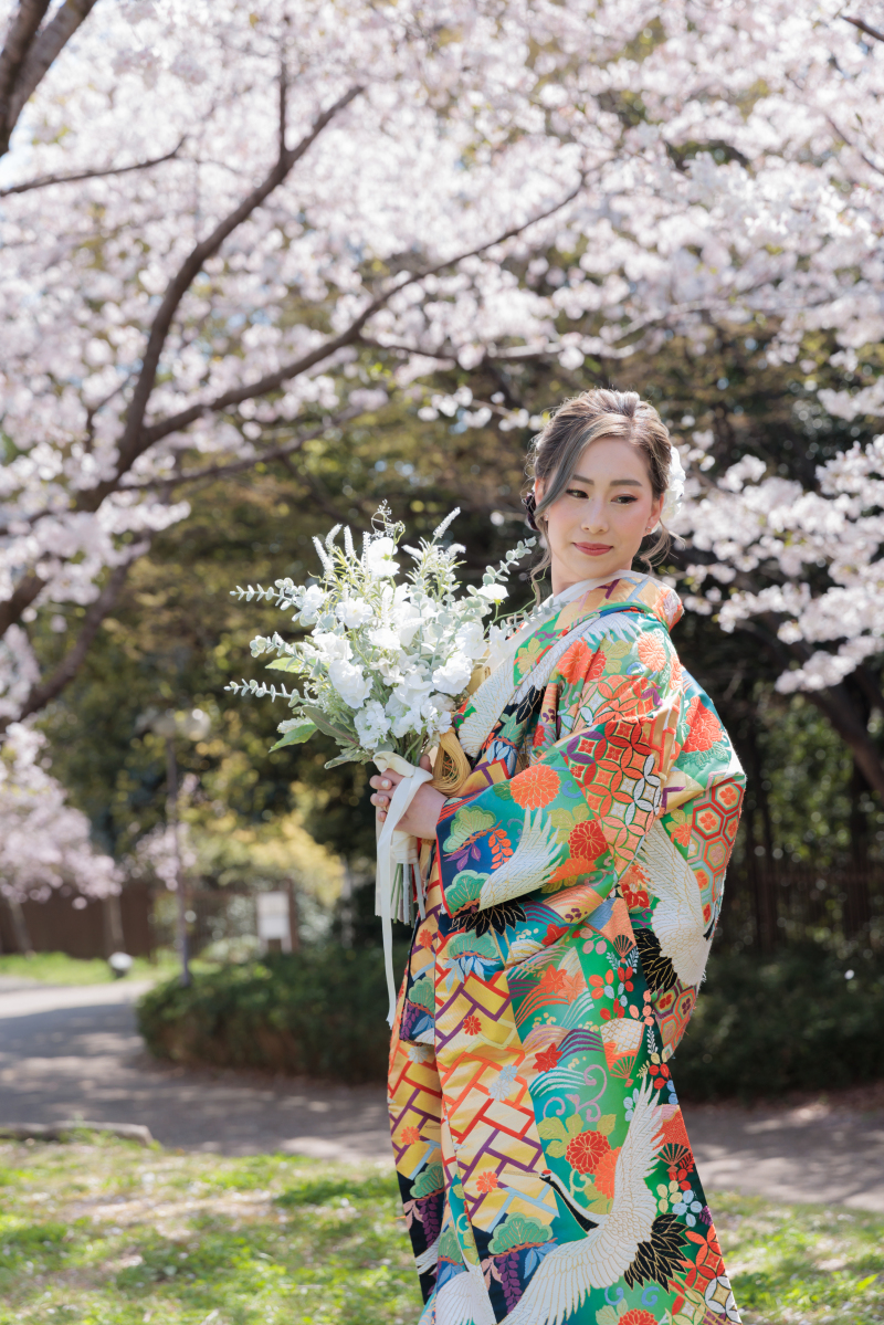 和装で桜ロケ♪