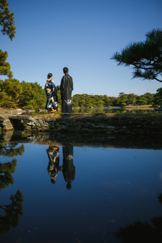 和装庭園で撮影！