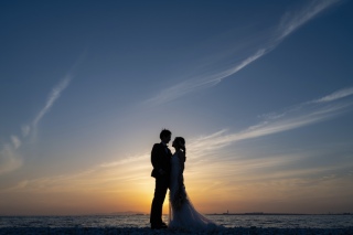 夏の海でサンセット撮影♪