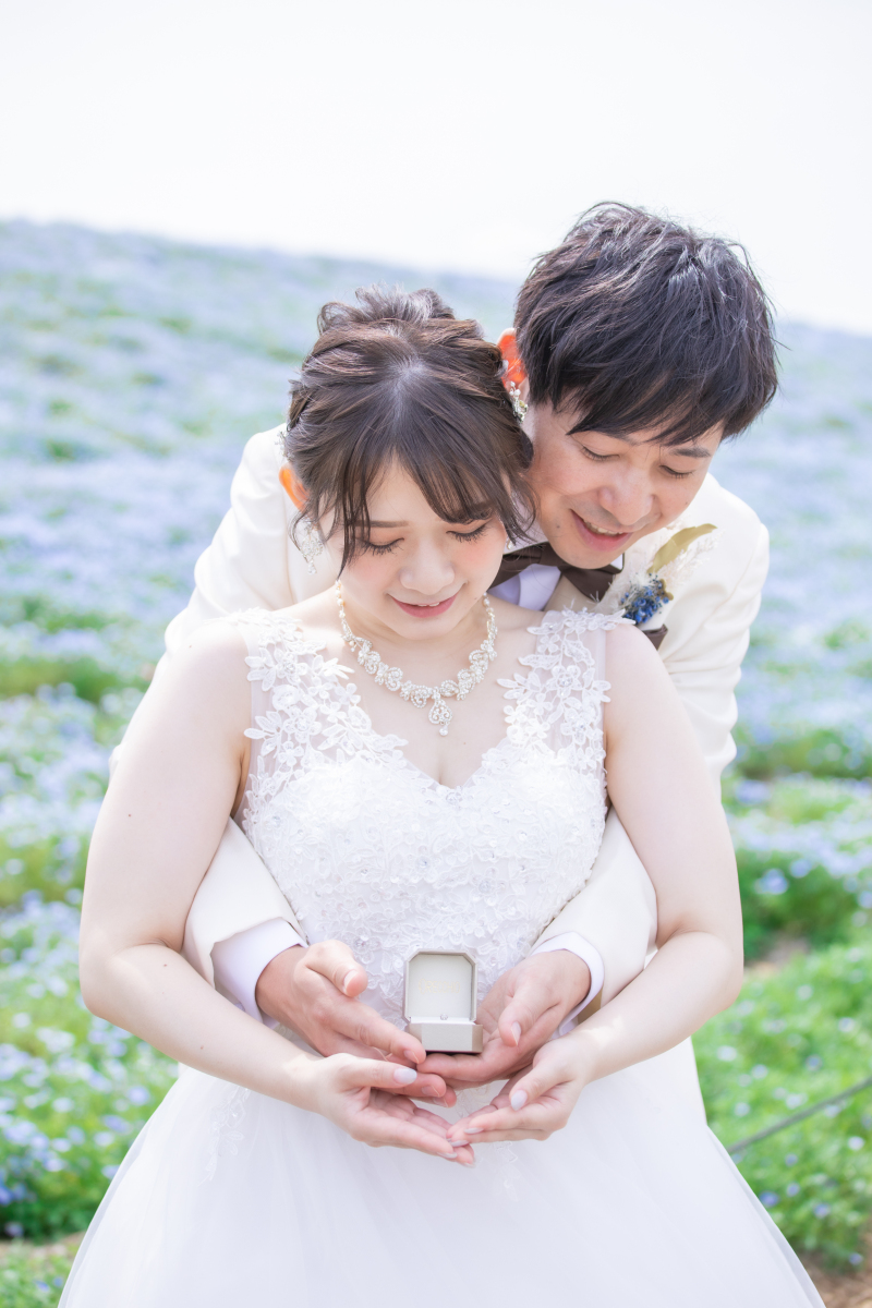 たくさんのネモフィラに囲まれて&hellip;♡