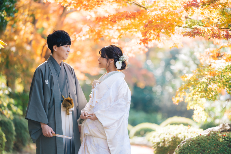 いよいよ紅葉シーズン！！日本庭園での紅葉×和装での撮影☆