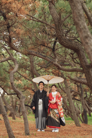 和装が似合うお二人と