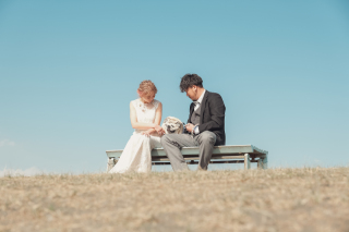 愛犬との西浜オーシャンウェディングフォト