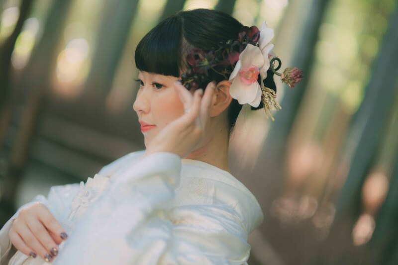 竹林と和装 ~報国寺~