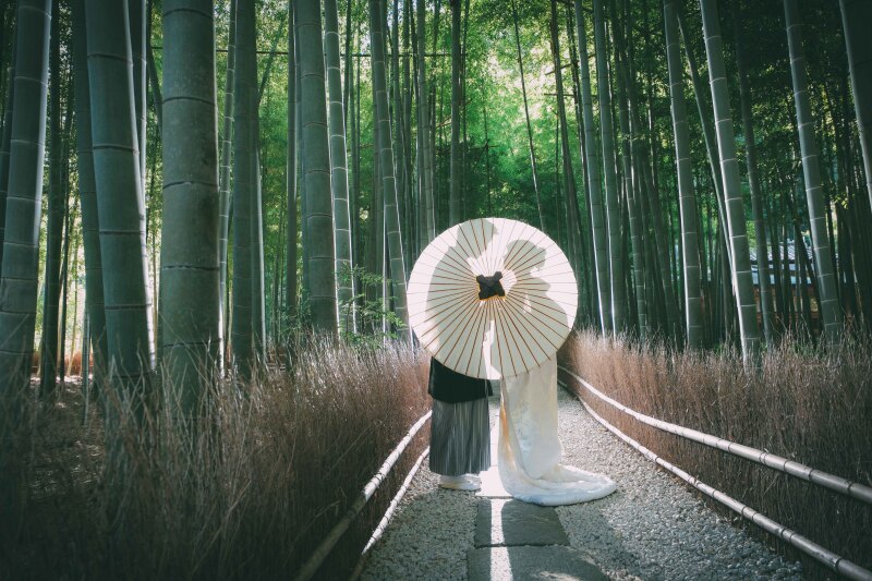 竹林と和装 ~報国寺~