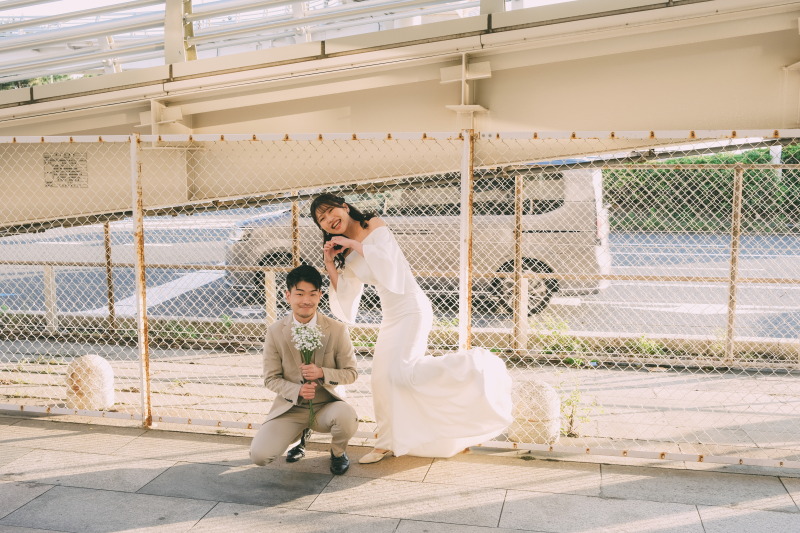 和装は妙本寺 洋装は目の前の海で撮影を。