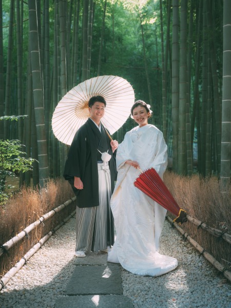 報国寺で和装フォト