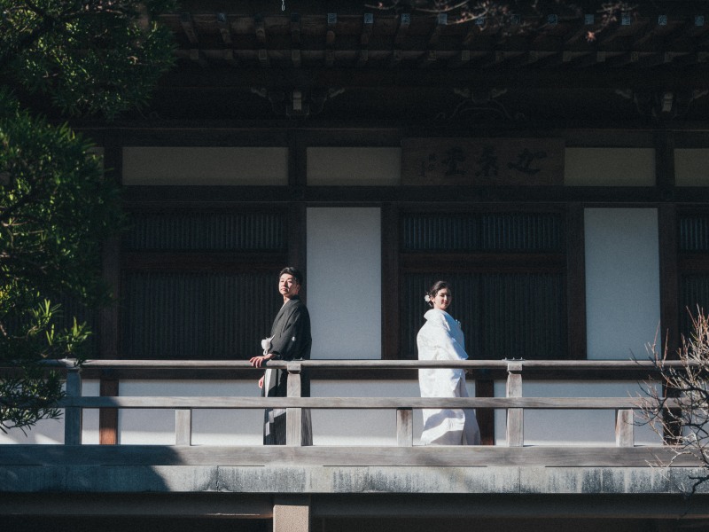 報国寺で和装フォト