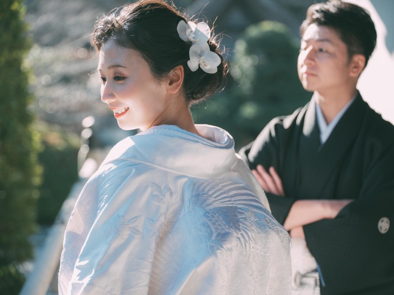 報国寺で和装フォト