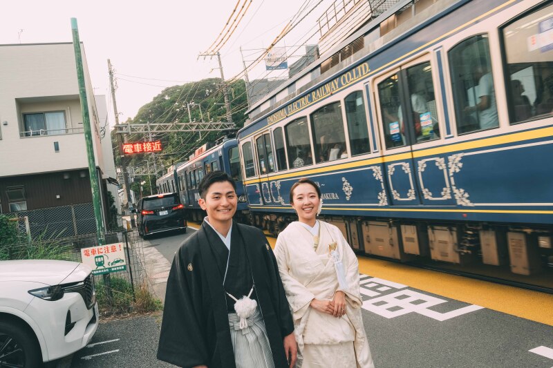 湘南の街並みで撮る和装フォト