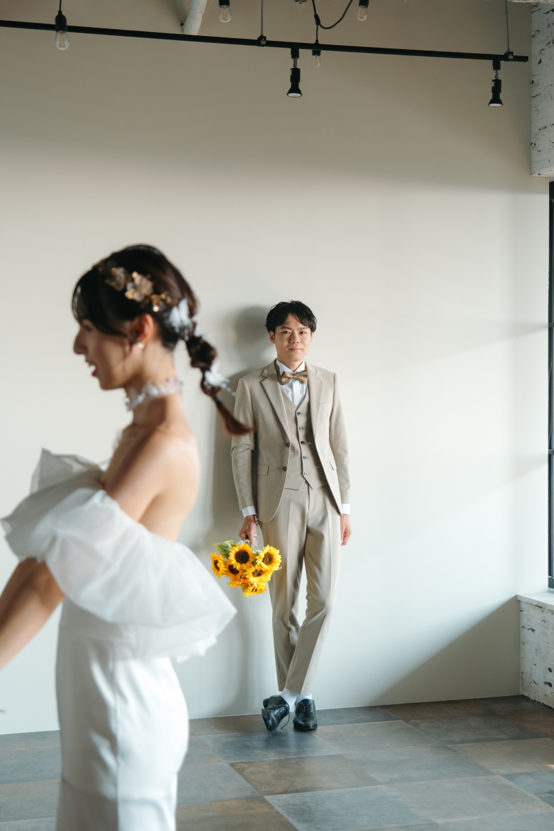 自然光の美しいスタジオで撮るウエディングフォト!!
