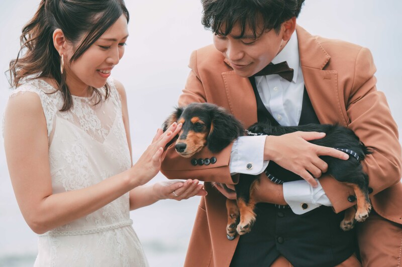愛犬と一緒に