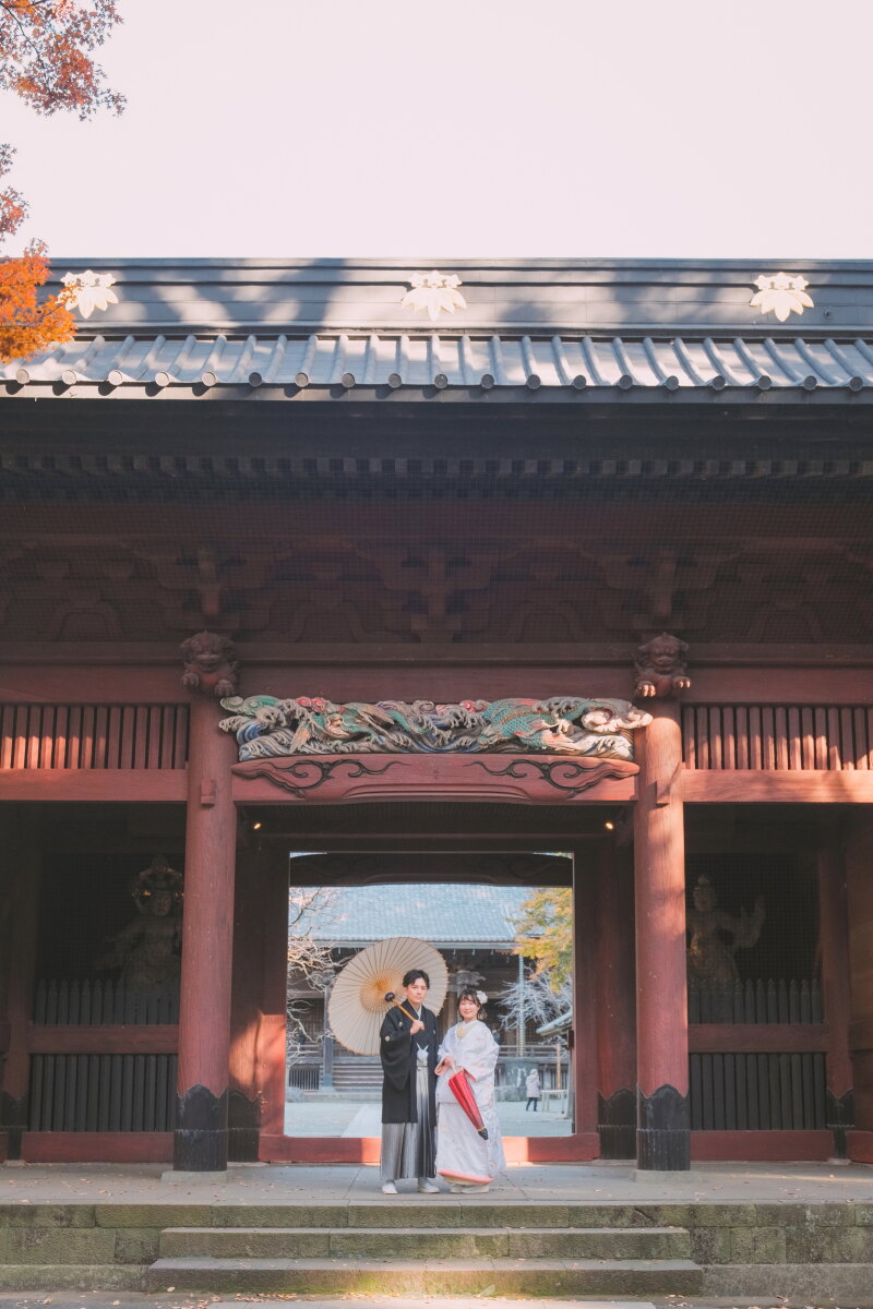 紅葉と和装