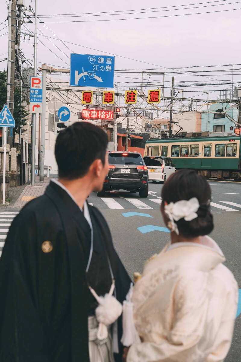 湘南の街並みで撮る和装フォト