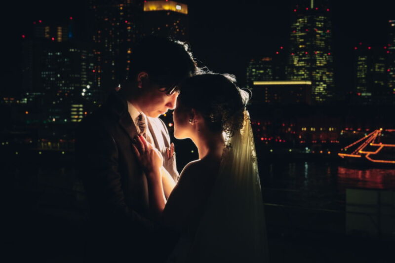 横浜の夜景を大さん橋で