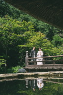 和装は妙本寺 洋装は目の前の海で撮影を。