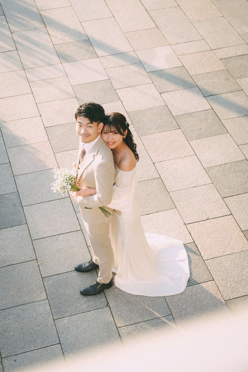 和装は妙本寺 洋装は目の前の海で撮影を。