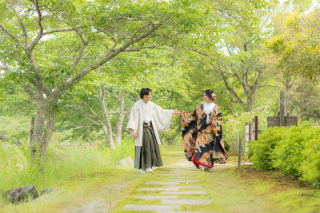 \緑×和装/ナチュラルで艶やかな日本らしいウェディングフォト