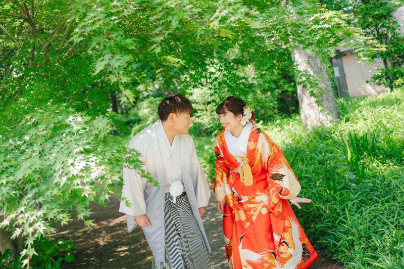 初夏の大宮公園で和装撮影