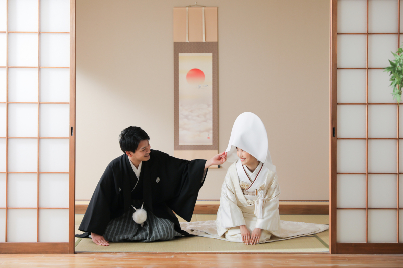 白無垢には綿帽子を。