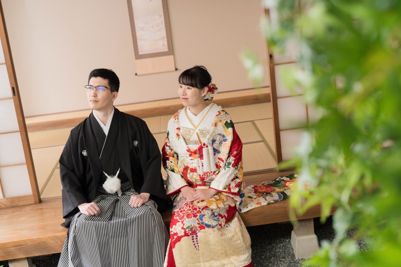 屋内庭園で外のような撮影を。