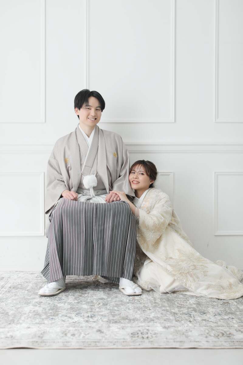 紅葉シーズンを迎えた花田苑で笑顔の撮影