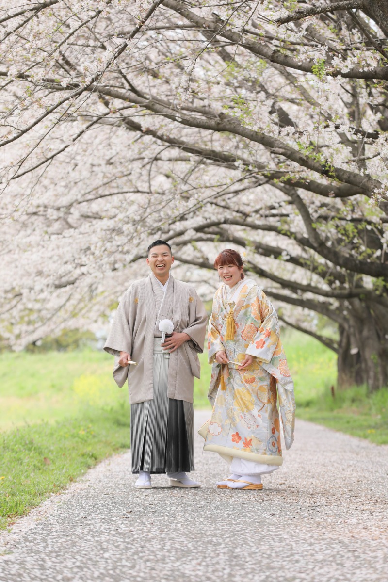 桜が満開な川越水上公園。