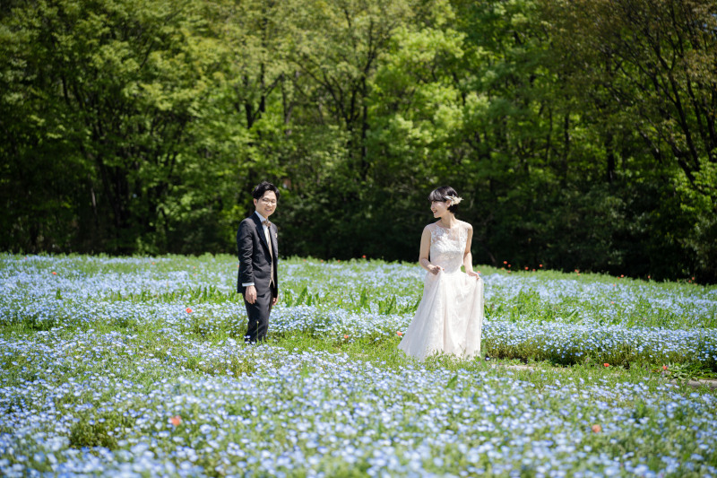 森林公園でのロケーション撮影