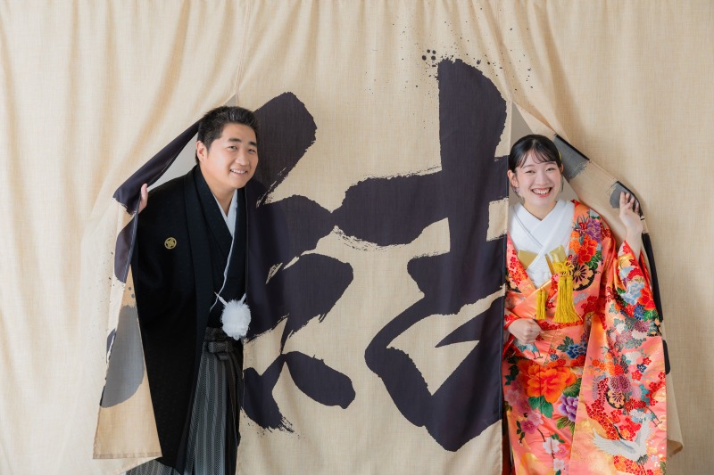 色打掛+白無垢+綿帽子の3パターンで撮影!