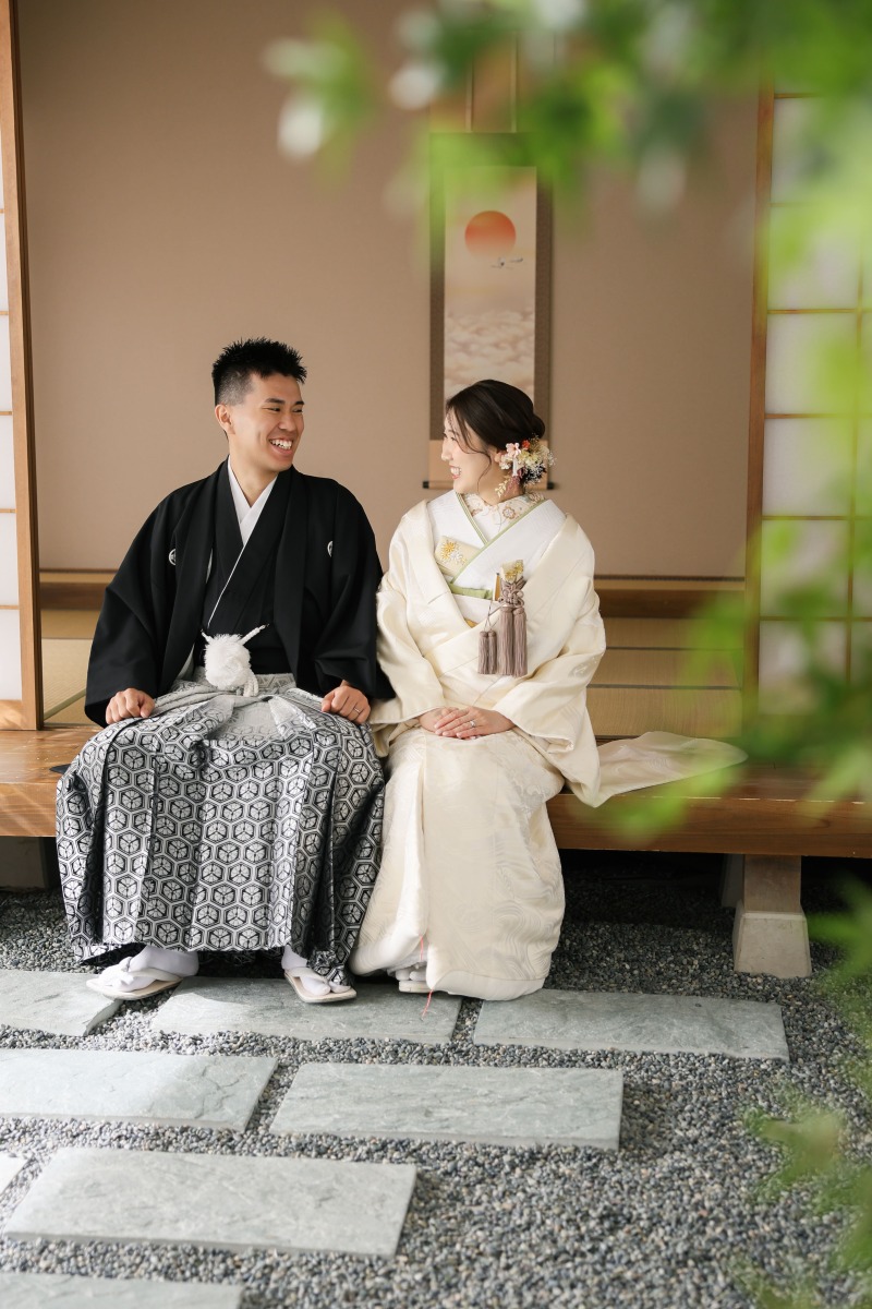 屋内庭園でまるで外のような撮影