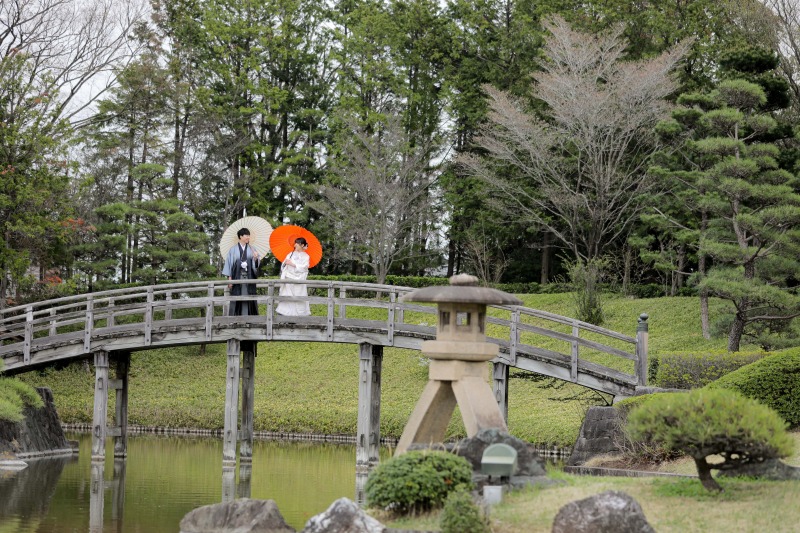 趣のある庭園とともに
