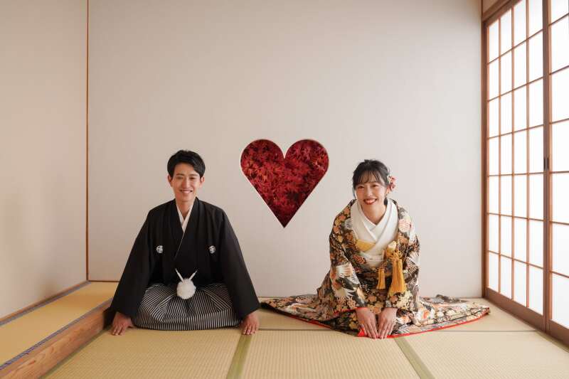 楽しく屋内庭園スタジオ撮影