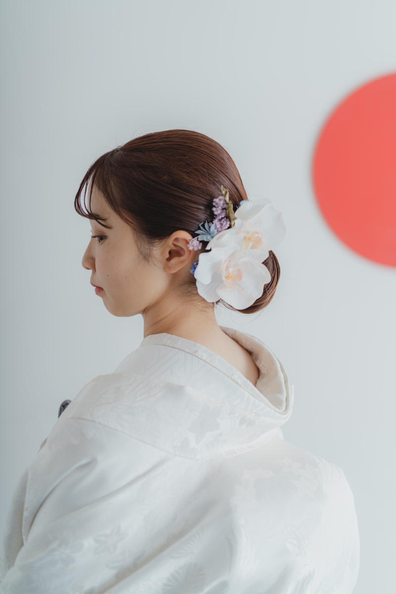 お花を使ったヘアメイク
