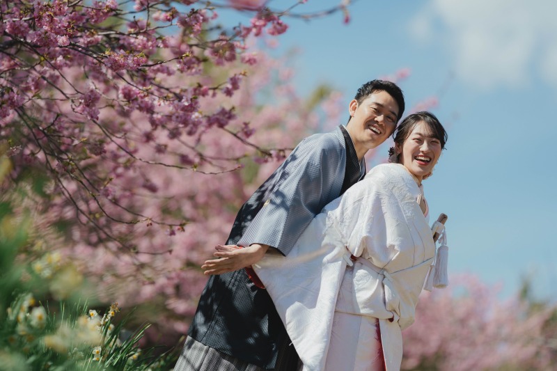 菜の花もレトロな街並みも♡和装で満喫する伊豆！