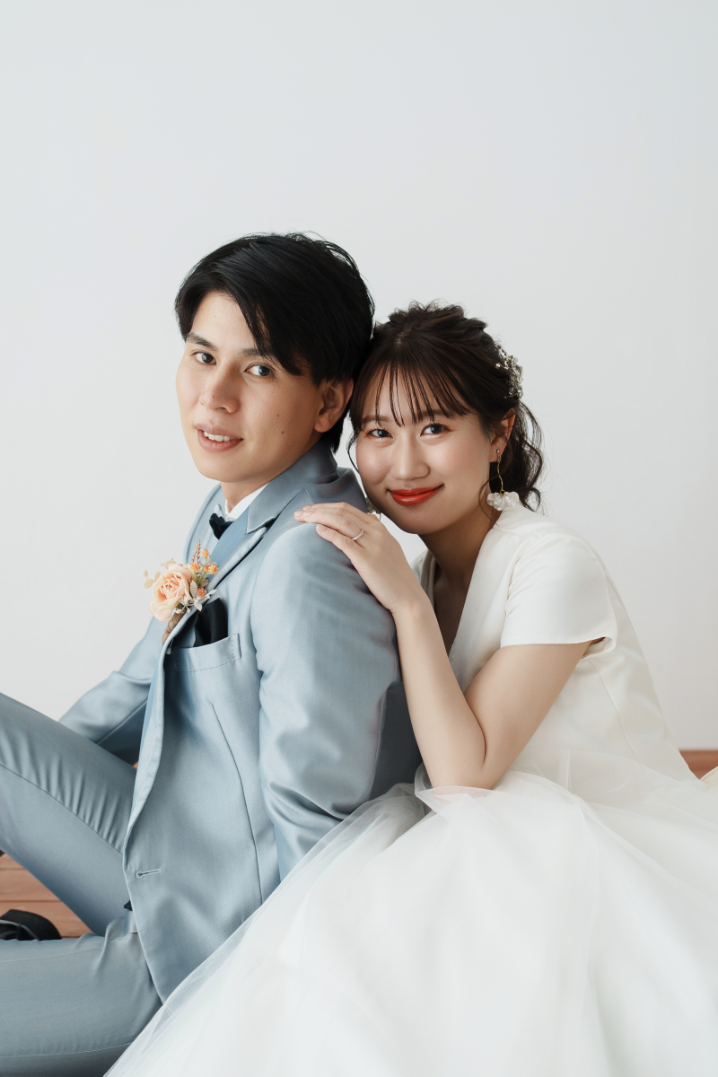 スタジオで緑やお花に囲まれて