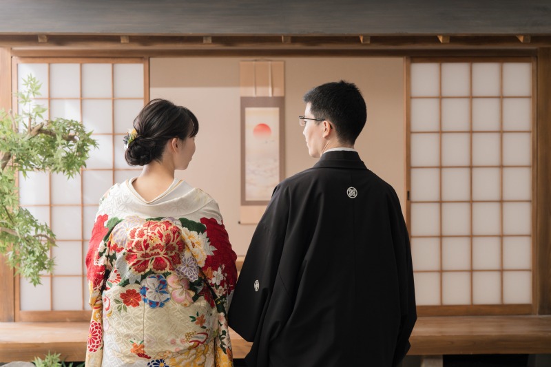屋内庭園で外のような撮影を。