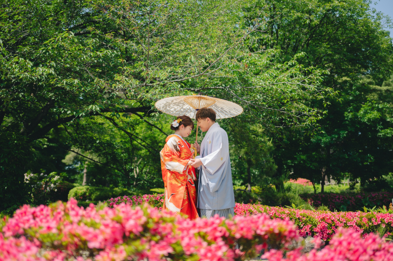 初夏の大宮公園で和装撮影