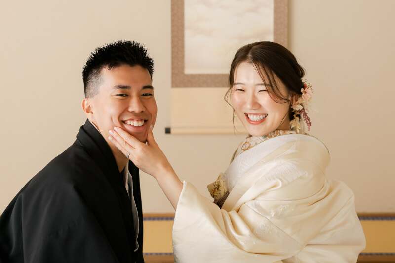 屋内庭園でまるで外のような撮影
