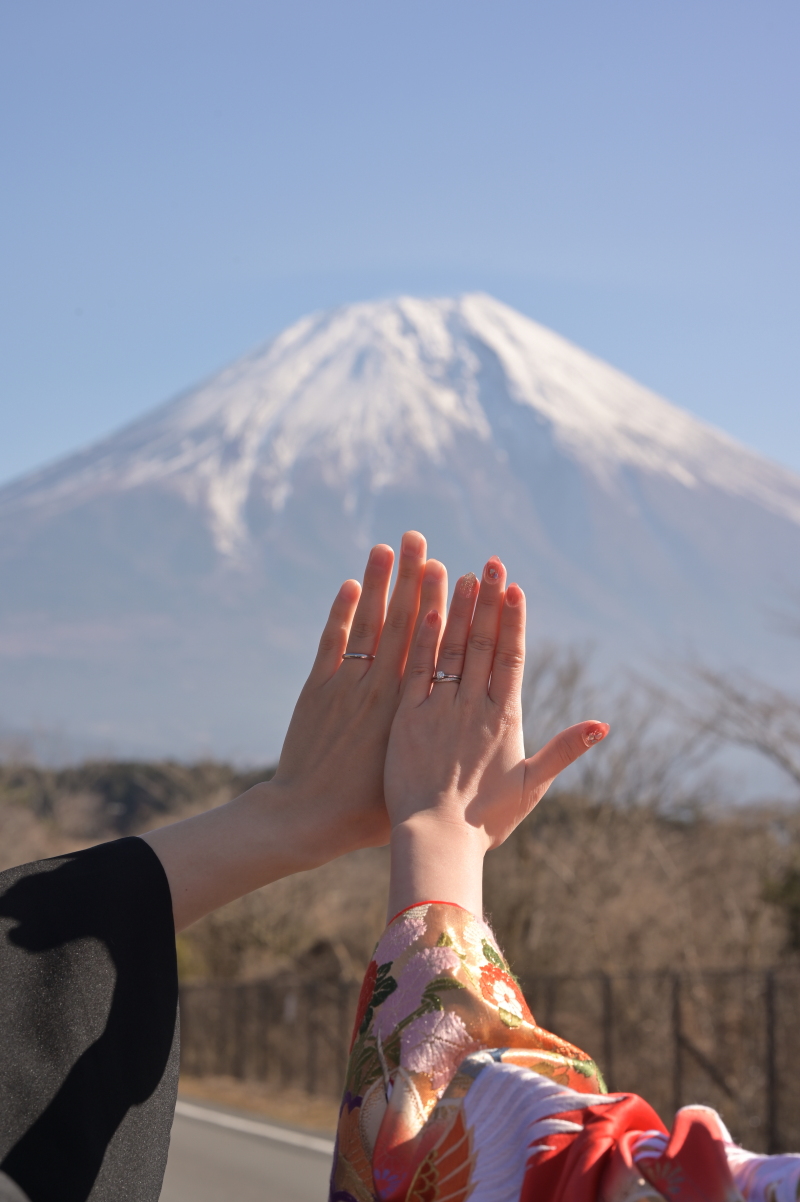 富士山と和装撮影！