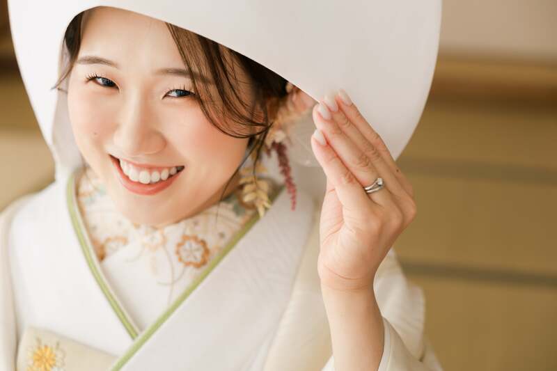 屋内庭園でまるで外のような撮影