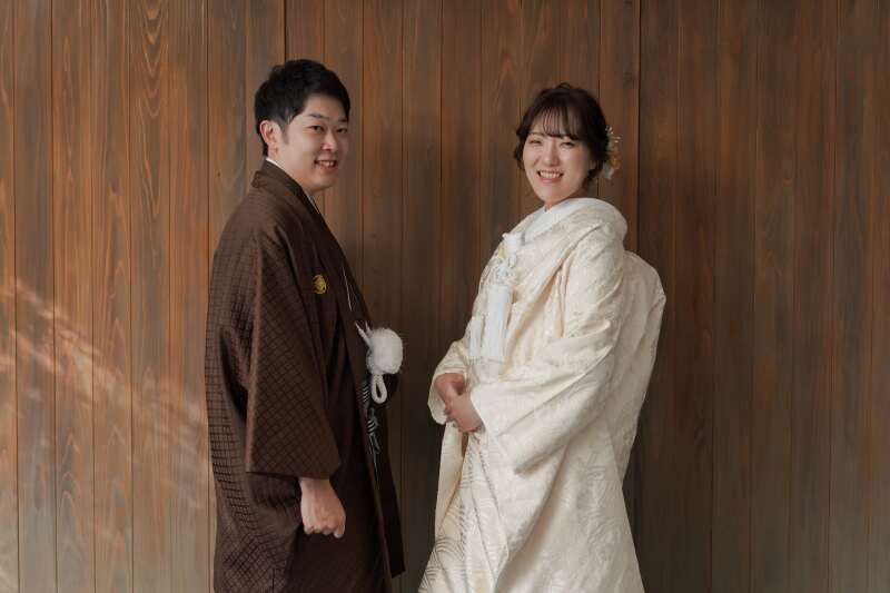 屋内庭園スタジオでお2人らしく。