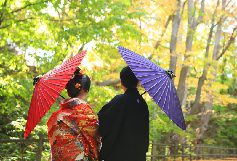 前撮り・フォトウェディングアイテム　番傘編